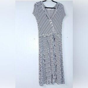 Anthropologie Maeve Black and White Striped Maxi Dress  NWOT